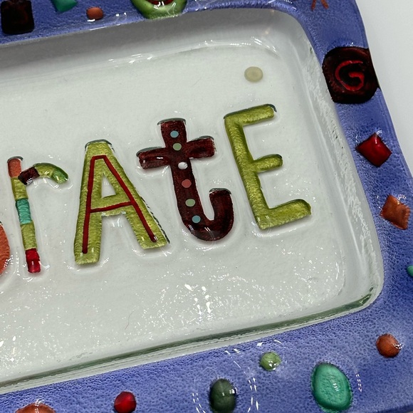 Silvestri Celebrate Platter Serving Dish by Lori Seibert Fused Glass - Picture 8 of 16